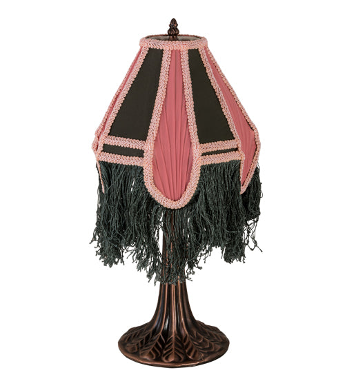 20" High Fabric With Fringe Mini Lamp