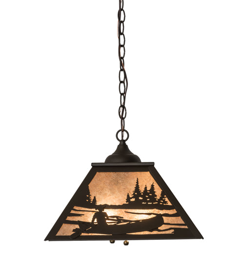 16" Square Canoe At Lake Pendant