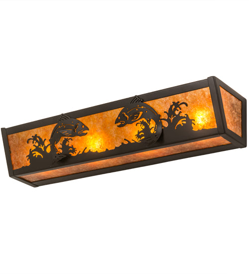 24"W Leaping Trout Vanity Light