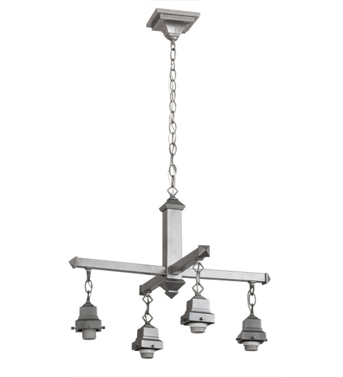 24"W Nickel 4 Lt Chandelier Hardware