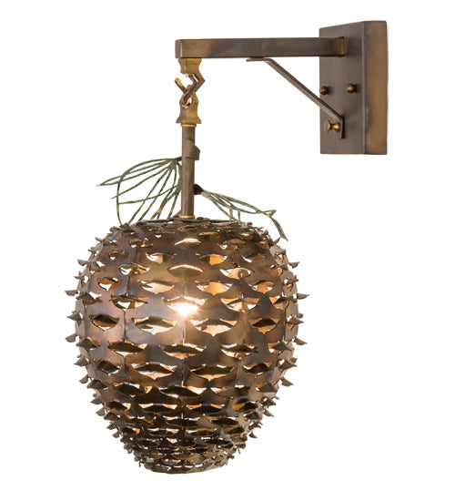 11"W Stoneycreek Pinecone Hanging Wall Sconce