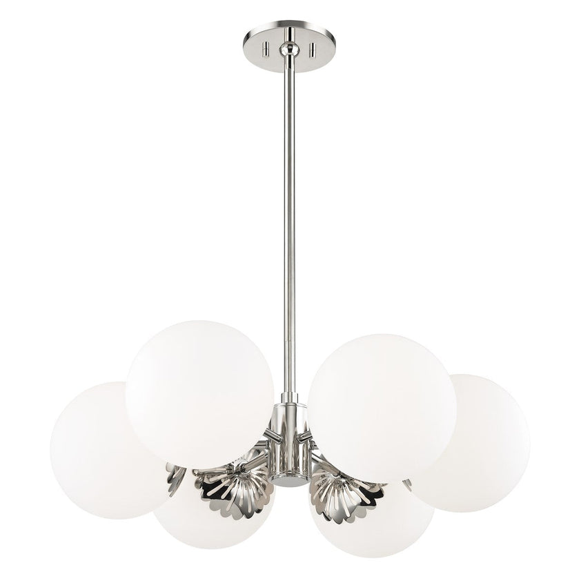 Paige Chandelier 8" - Polished Nickel