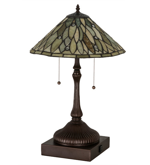 24" High Dew Drop Jadestone Table Lamp