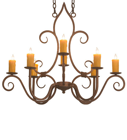 36" Long Clifton 8 Light Oblong Chandelier