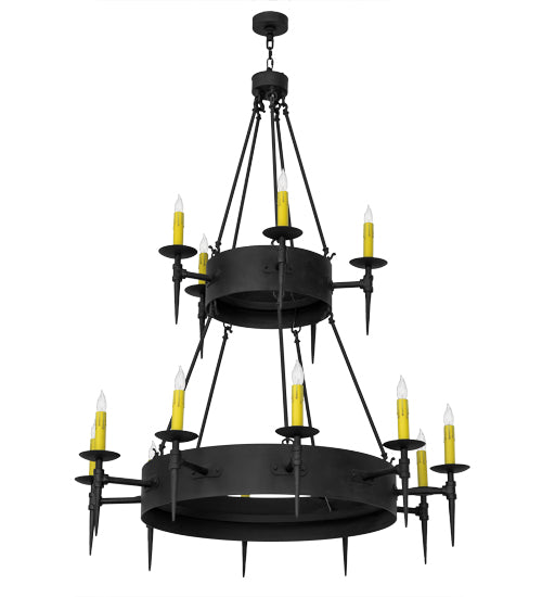 50"W Thorndike 15 Lt Two Tier Chandelier