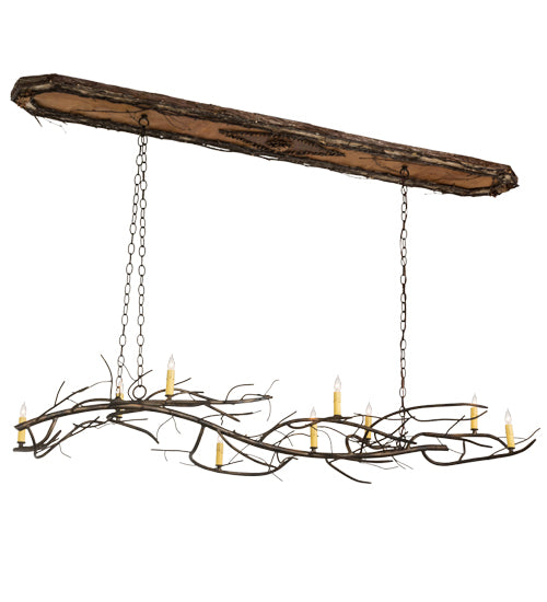 70" Long Winter Solstice 9 Light Oblong Chandelier