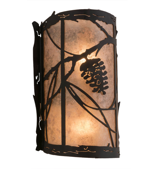 8" Wide Whispering Pines Left Wall Sconce