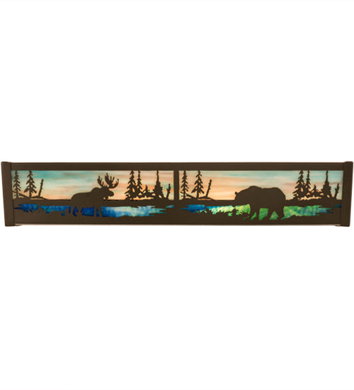 24"W Moose & Black Bear Vanity Light