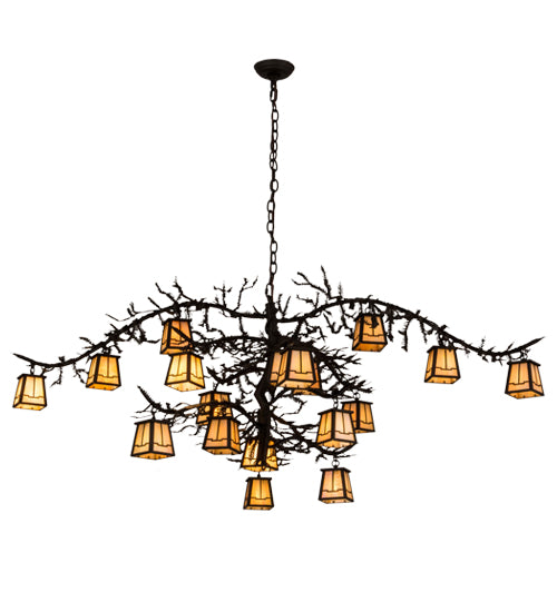 66"W Pine Branch Valley View 18 Lt Chandelier