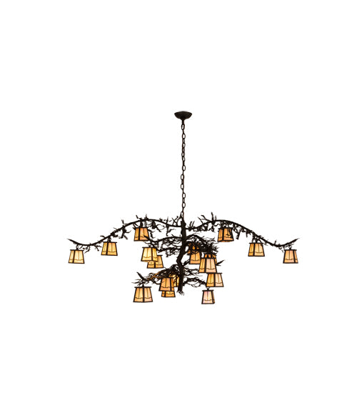 66"W Pine Branch Valley View 18 Lt Chandelier