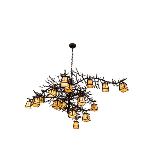 66"W Pine Branch Valley View 18 Lt Chandelier