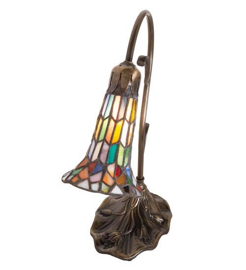 15" High Stained Glass Pond Lily Accent Lamp