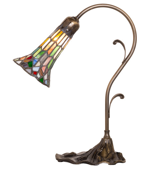 15" High Stained Glass Pond Lily Accent Lamp