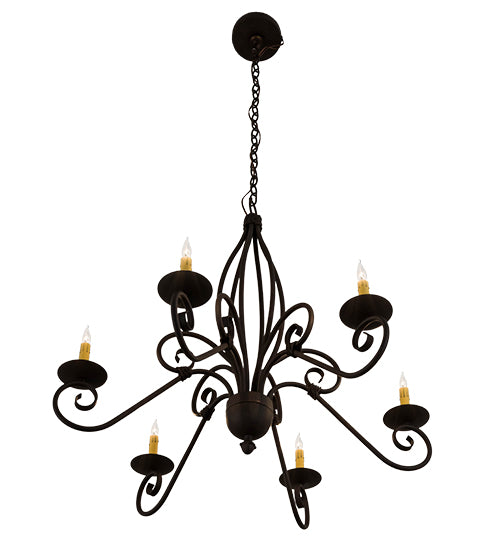 36" Wide Squire 6 Light Chandelier