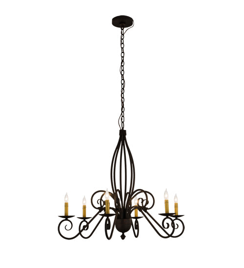 36" Wide Squire 6 Light Chandelier