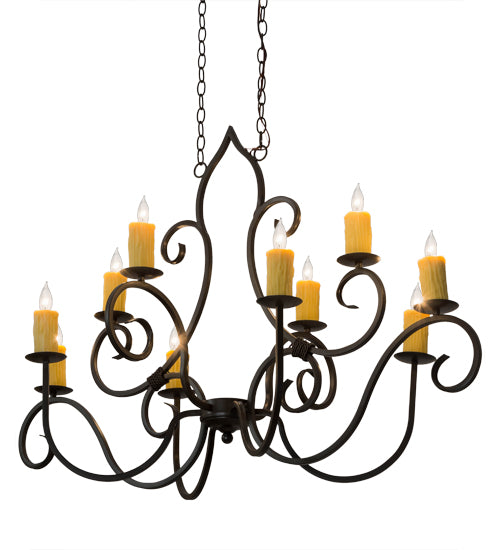 48" Long Clifton 10 Light Oblong Chandelier