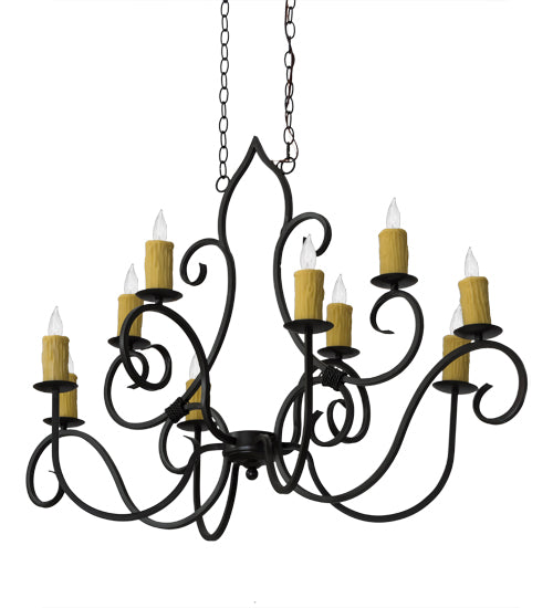 48" Long Clifton 10 Light Oblong Chandelier