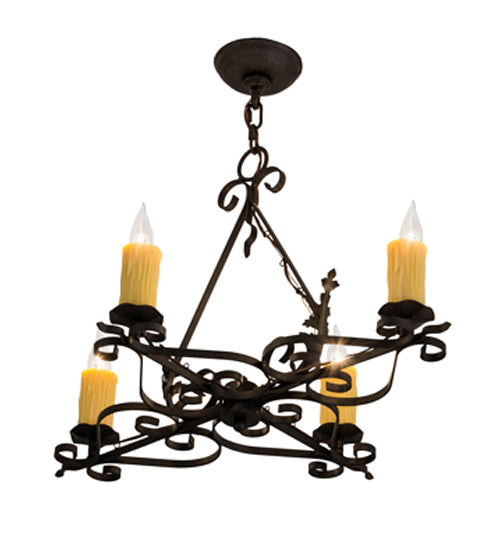 28" Long Elianna 4 Lt Oblong Chandelier