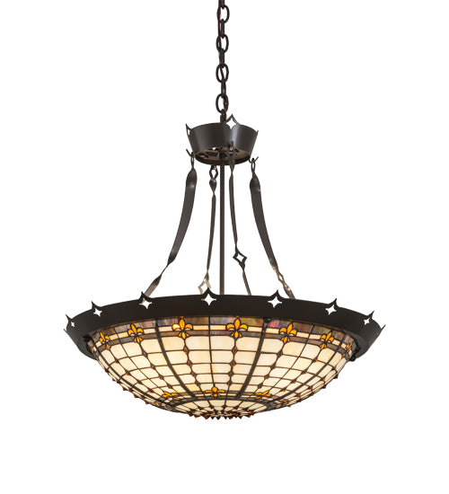 26" Wide Fleur-De-Lite Inverted Pendant