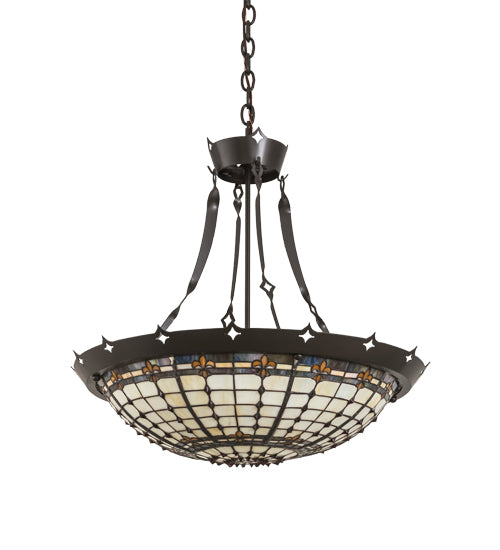 26" Wide Fleur-De-Lite Inverted Pendant