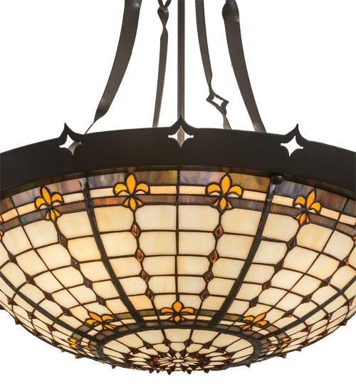 26" Wide Fleur-De-Lite Inverted Pendant