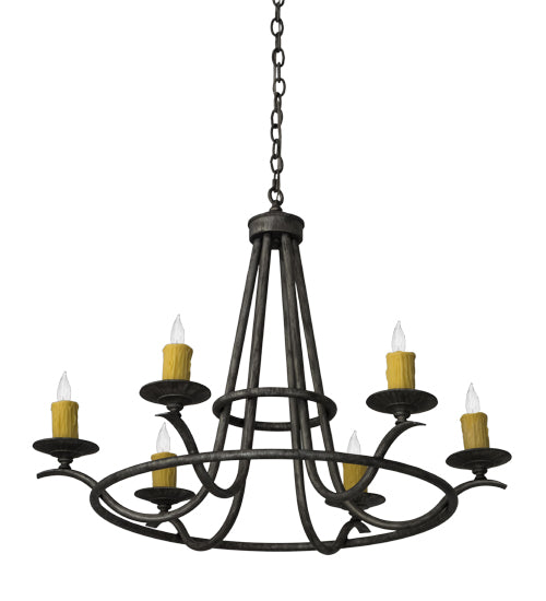 36"W Octavia 6 Lt Chandelier