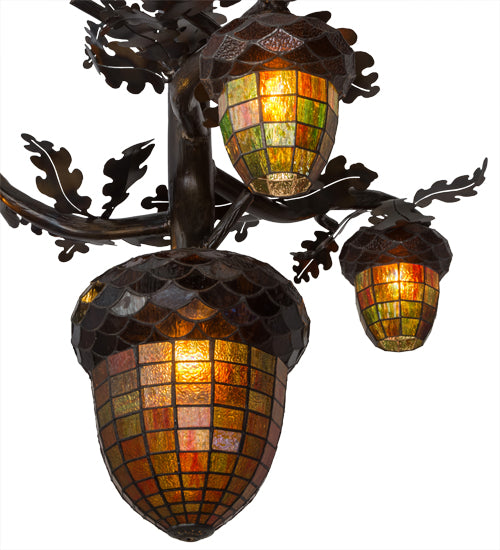 48" Wide Acorn Branch 4 Light Chandelier