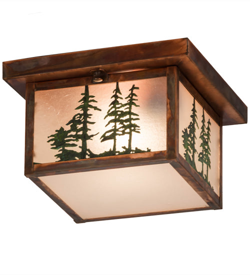 10"Sq Hyde Park Tall Pines Flushmount