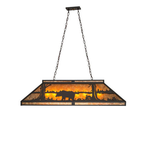 48" Long Moose & Black Bear Oblong Pendant