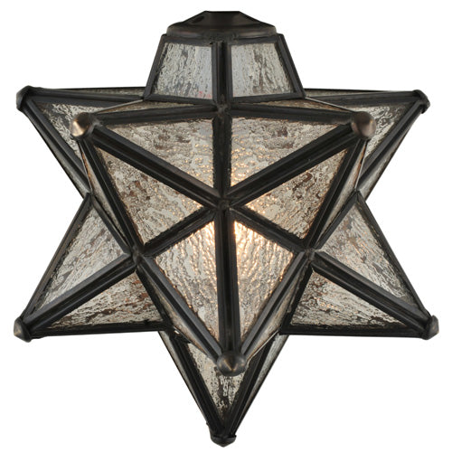 9"W Moravian Star Clear Seeded Curved Arm Wall Sconce