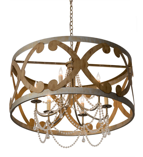 36"W Pradelles 6 Lt Chandelier