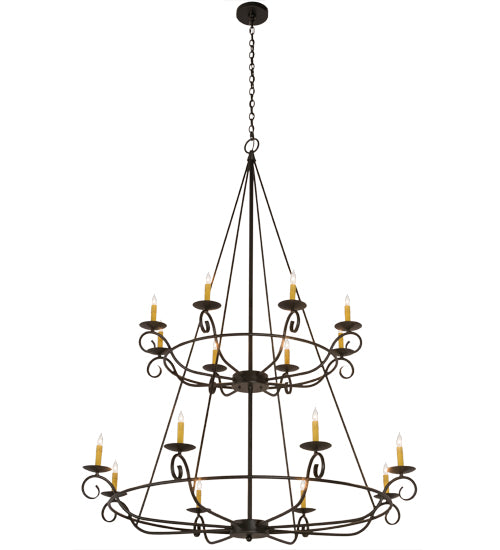 54" Wide Estrella 16 Light Two Tier Chandelier