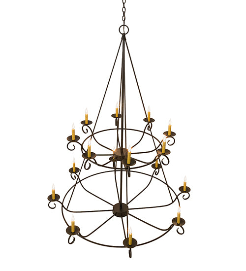 54" Wide Estrella 16 Light Two Tier Chandelier