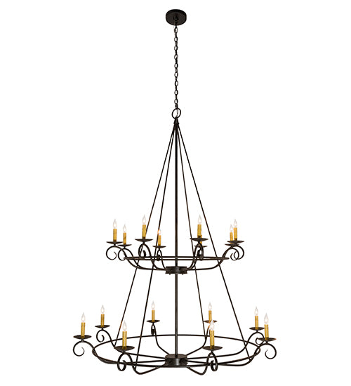 54" Wide Estrella 16 Light Two Tier Chandelier