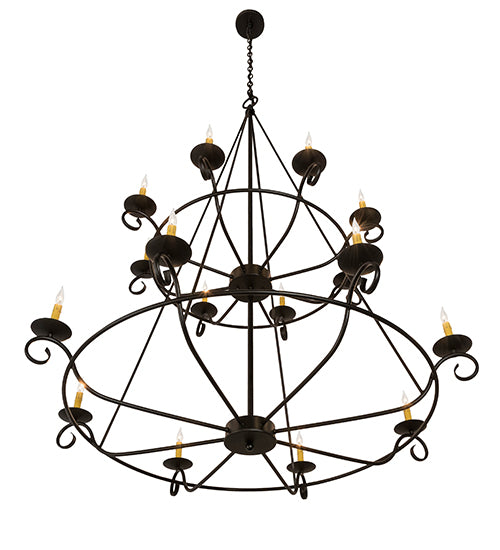 54" Wide Estrella 16 Light Two Tier Chandelier