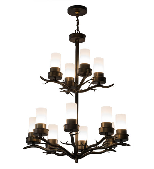 30"W Winter Solstice 12 Lt Chandelier