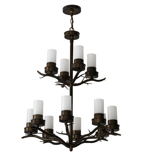 30"W Winter Solstice 12 Lt Chandelier