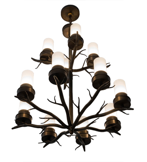 30"W Winter Solstice 12 Lt Chandelier