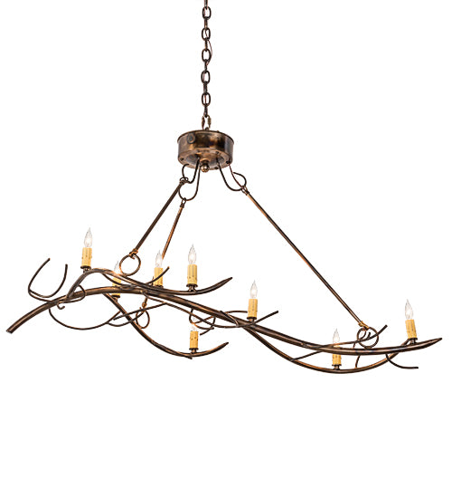 44"L Winter Solstice 8 Lt Oblong Chandelier