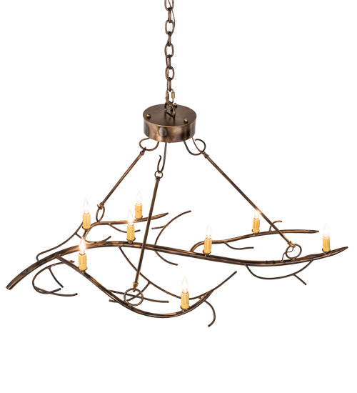 44"L Winter Solstice 8 Lt Oblong Chandelier