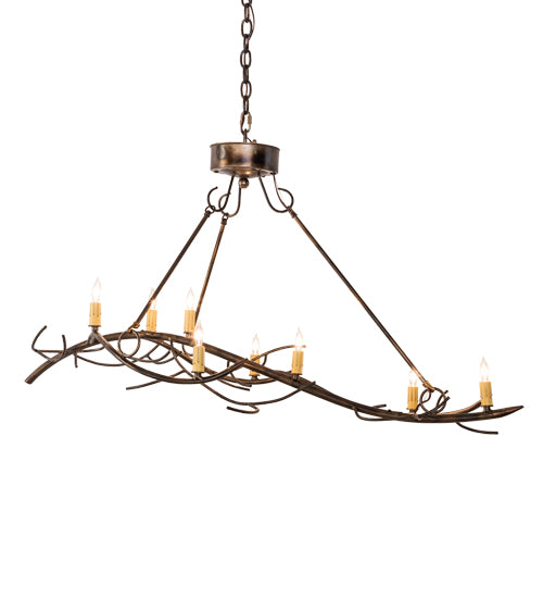 44"L Winter Solstice 8 Lt Oblong Chandelier