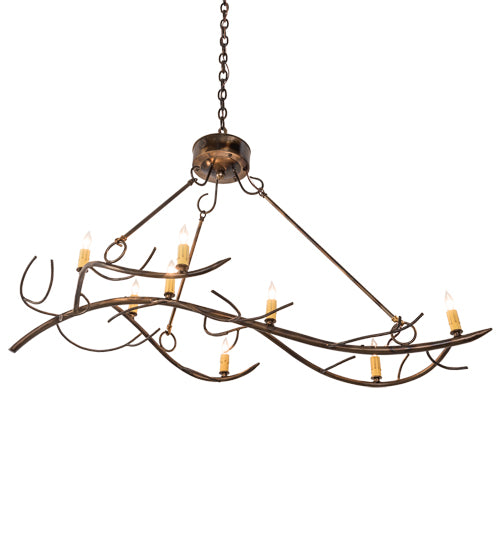 44"L Winter Solstice 8 Lt Oblong Chandelier