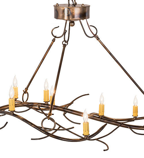 44"L Winter Solstice 8 Lt Oblong Chandelier