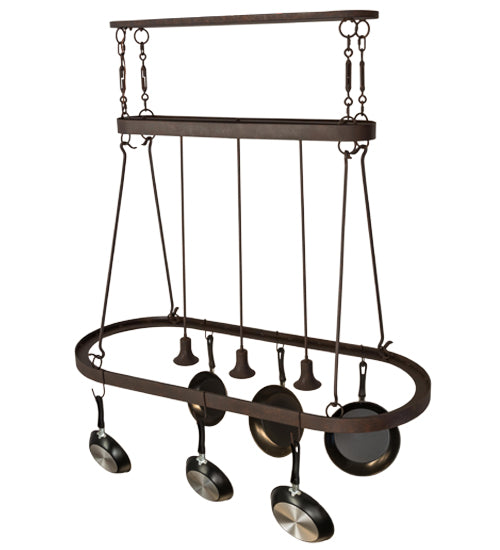 55" Long Harmony 3 Light Pot Rack