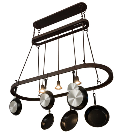 55" Long Harmony 3 Light Pot Rack