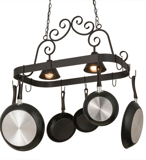 32" Long Elana 2 Light Pot Rack