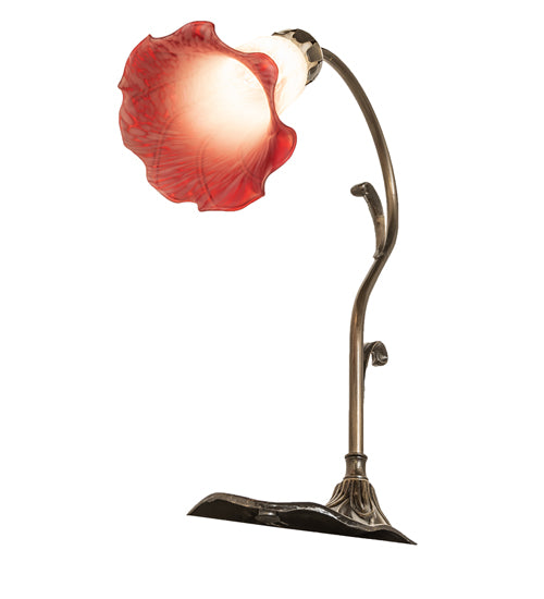 15" High Pink/White Tiffany Pond Lily Accent Lamp