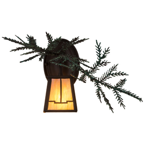 16" Wide Pine Branch Valley View Left Wall Sconce