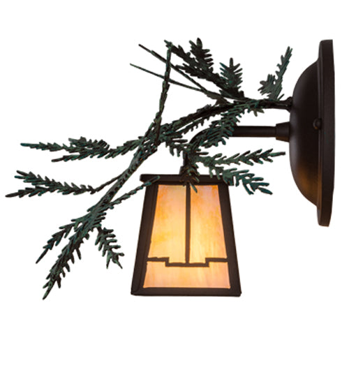 16" Wide Pine Branch Valley View Left Wall Sconce