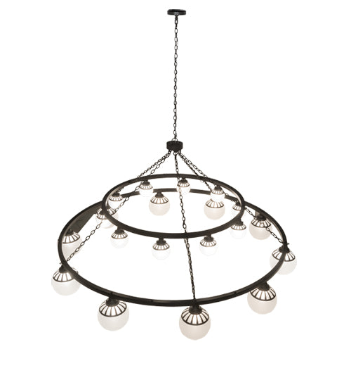 96"W Bola Tavern 20 Lt Two Tier Chandelier